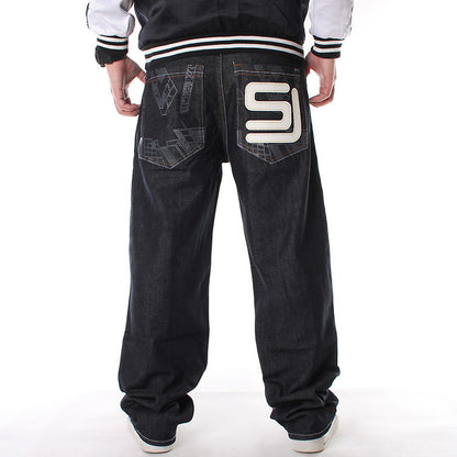 Pantalon grande taille pour hommes Pantalon de skateboard ample imprimé hip-hop