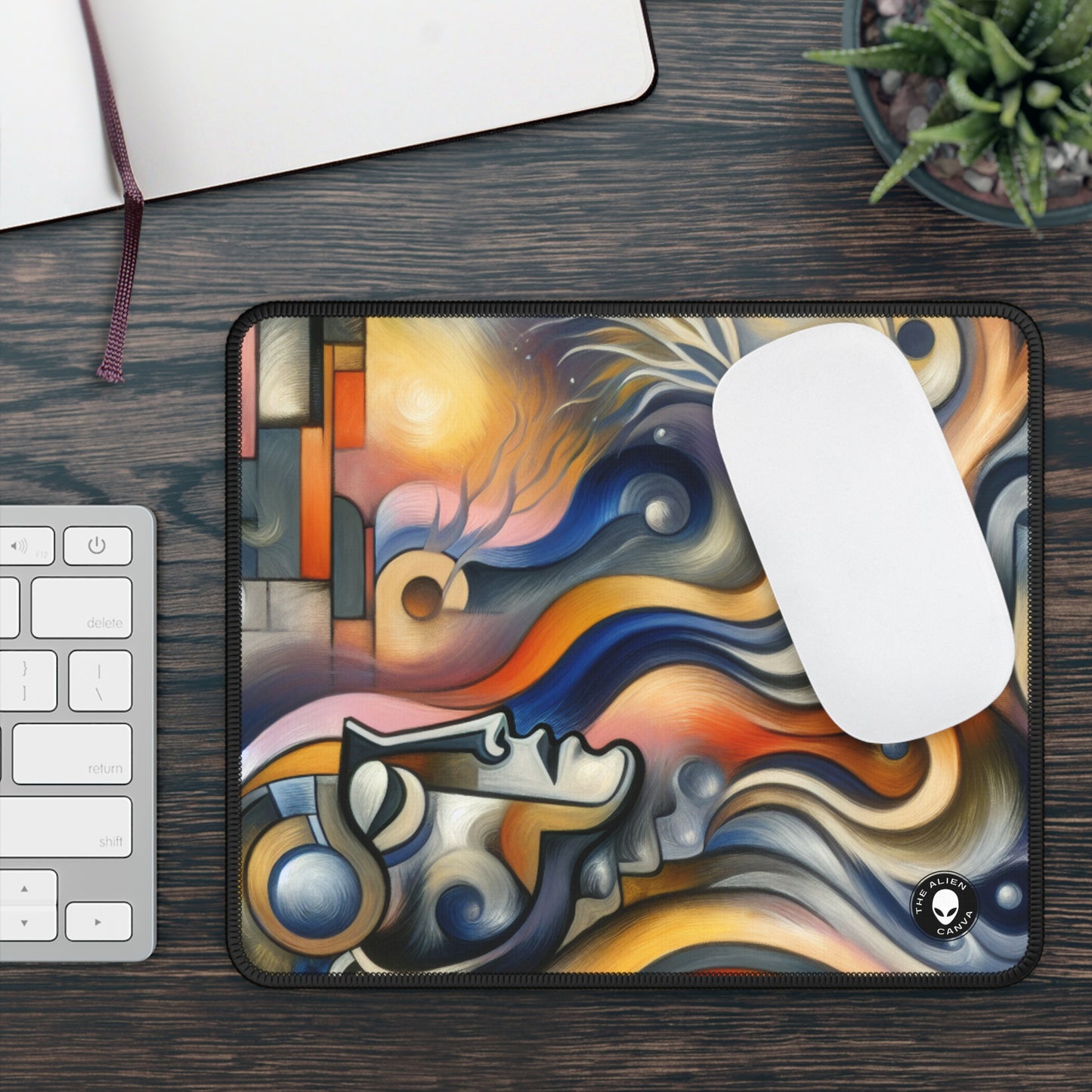 "Encantamiento cotidiano: un mundo surrealista en movimiento" - The Alien Gaming Mouse Pad Automatismo surrealista