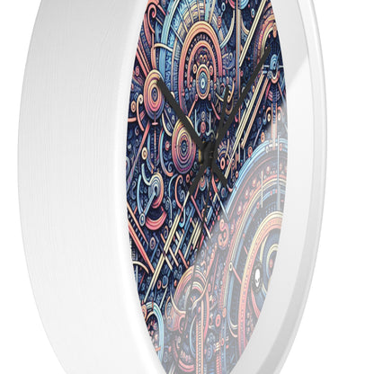 "Chaos &amp; Order: Une danse dynamique de couleurs et de motifs" - The Alien Wall Clock Algorithmic Art