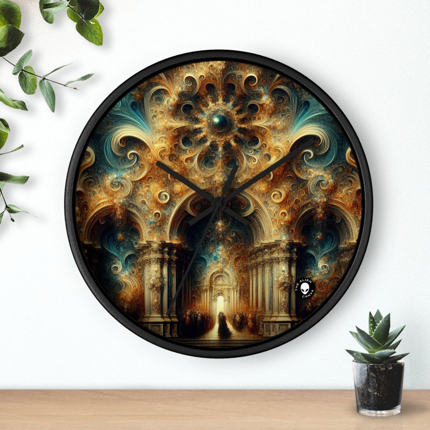 "Opulent Feasting: A Baroque Banquet" - The Alien Wall Clock Baroque