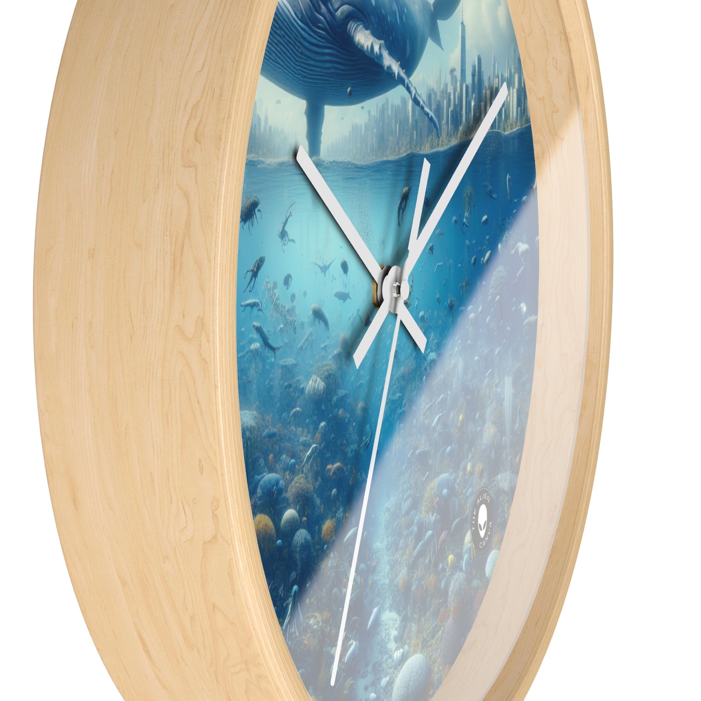 "Whale City: A Surreal Underwater Wonderland" - The Alien Wall Clock