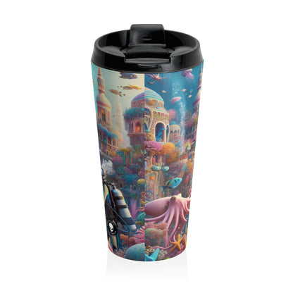 "Treasure of the Deep: A Fantastical Underwater City" - The Alien Stainless Steel Travel Mug