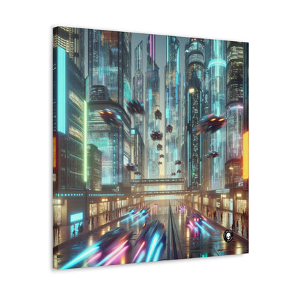 Neon Rain: A Futuristic Cityscape - The Alien Canva