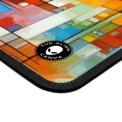 "Progreso optimista: una obra de arte abstracta" - The Alien Gaming Mouse Pad Arte abstracto