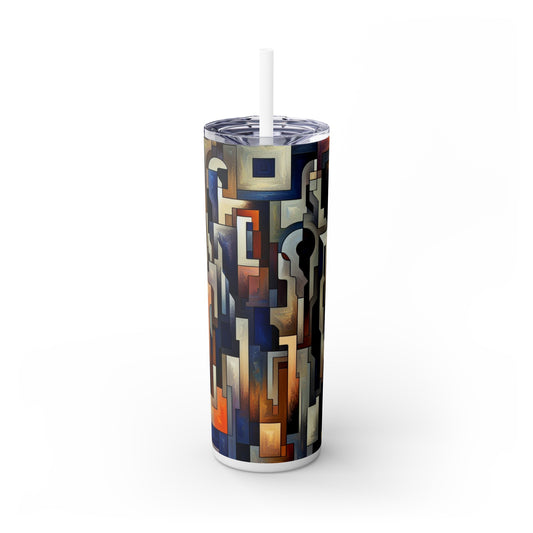 "Enigma Realms: A World of Surreal Beauty" - The Alien Maars® Skinny Tumbler with Straw 20oz Metaphysical Art