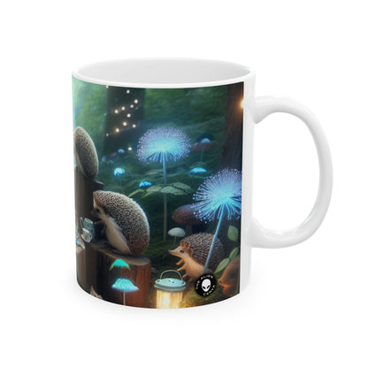 "Enchanted Tea Time: A Magical Forest Gathering" - The Alien Ceramic Mug 11oz