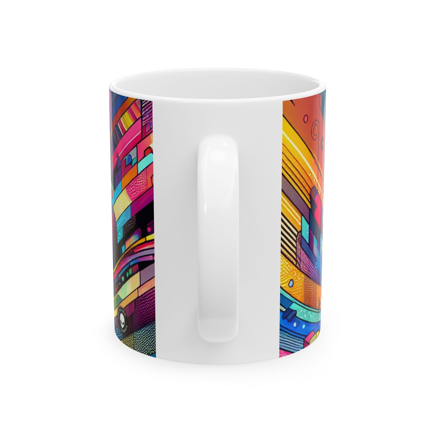 "Neon Metropolis: A Futuristic Cityscape" - The Alien Ceramic Mug 11oz Digital Art