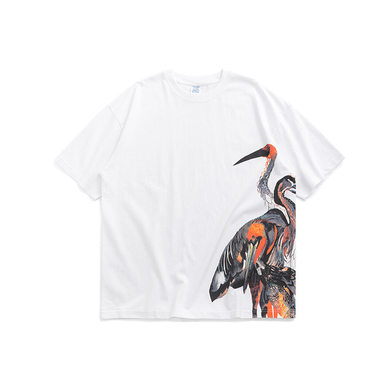 Red-crowned Crane Side Personalized Printed Short Sleeve