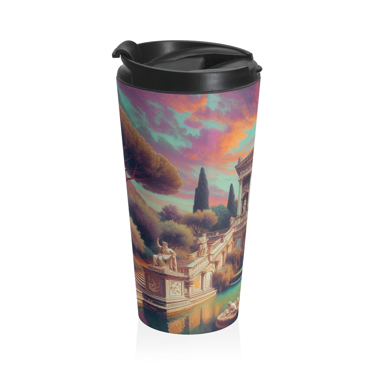 "Modern Roman: Neoclassical Portrait of Elegance" - The Alien Stainless Steel Travel Mug Neoclassicism