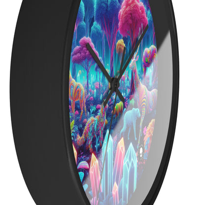 "Glowing Enchantment: Neon Forest" - The Alien Wall Clock