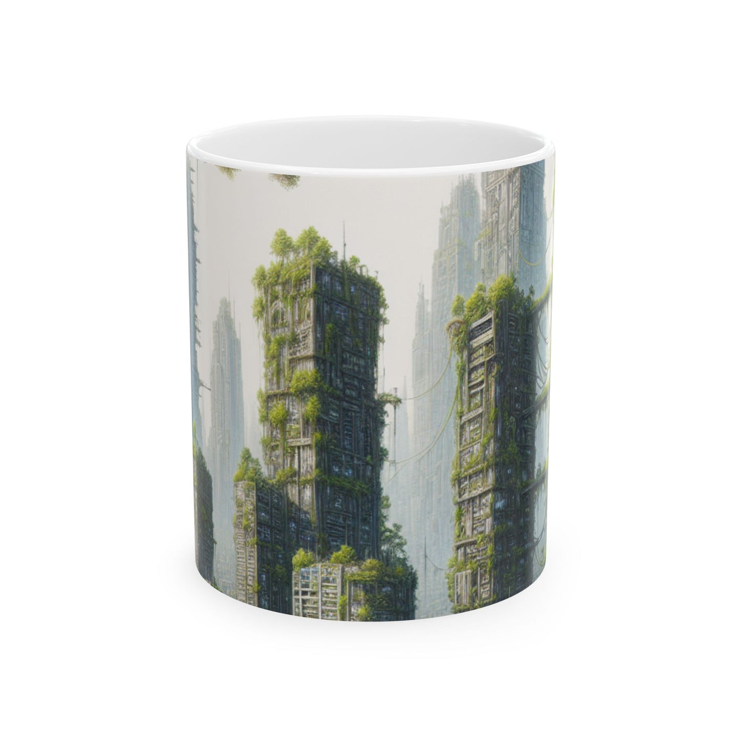 « La résurgence de la nature : la jungle urbaine » – Tasse en céramique Alien 11 oz