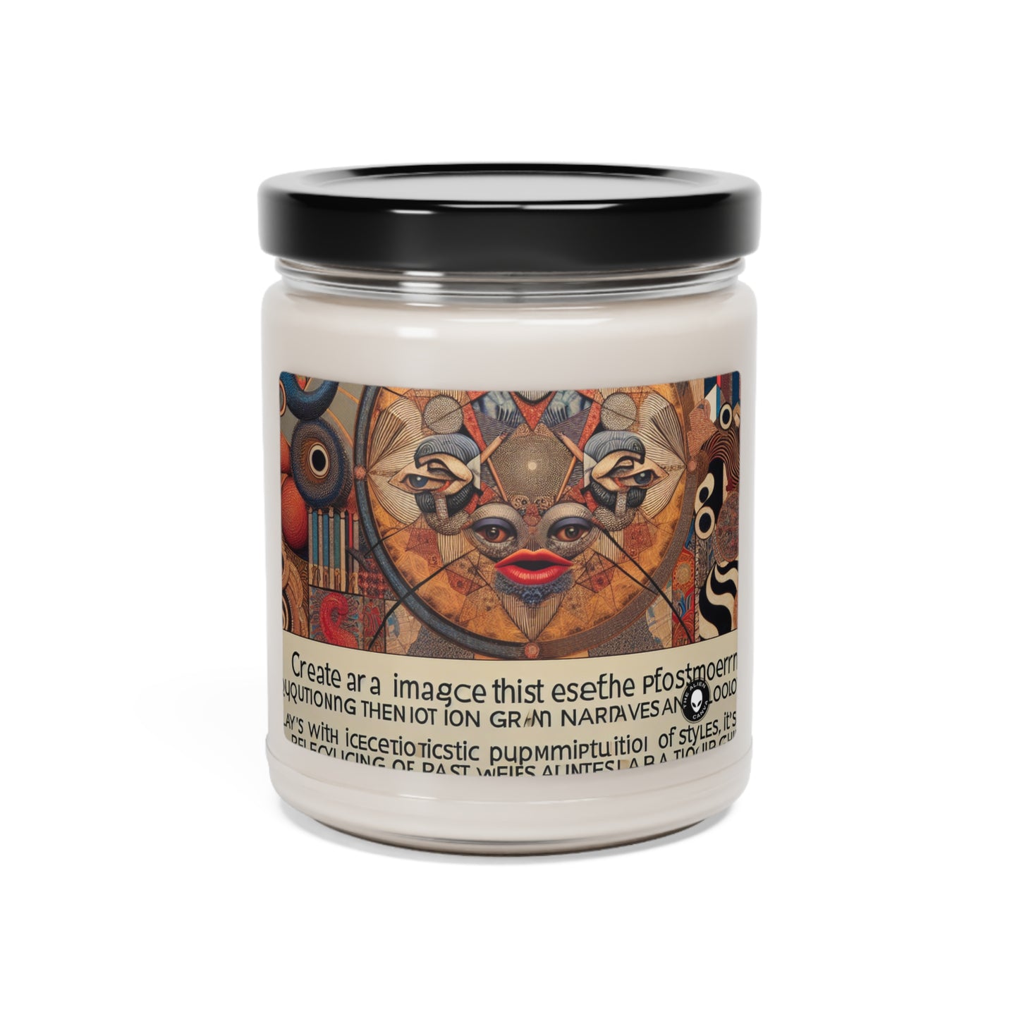 "Digital Chaos: A Postmodern Collage" - The Alien Scented Soy Candle 9oz Postmodern Art