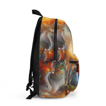 "Bosque místico: un país de las maravillas caprichoso" - La pintura digital de la mochila alienígena