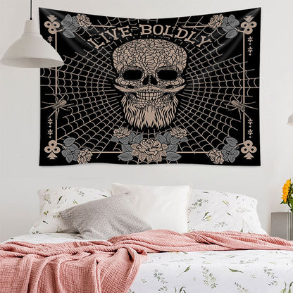 Tapiz de decoración de habitación de mejoras para el hogar con calavera