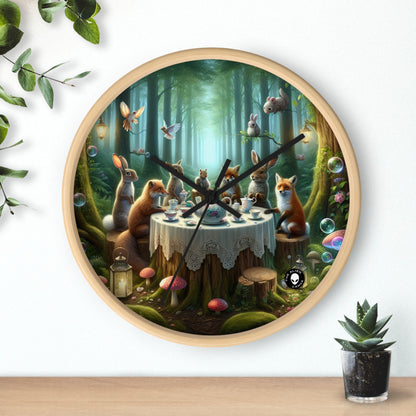 "Enchanted Forest Tea Time" - The Alien Wall Clock