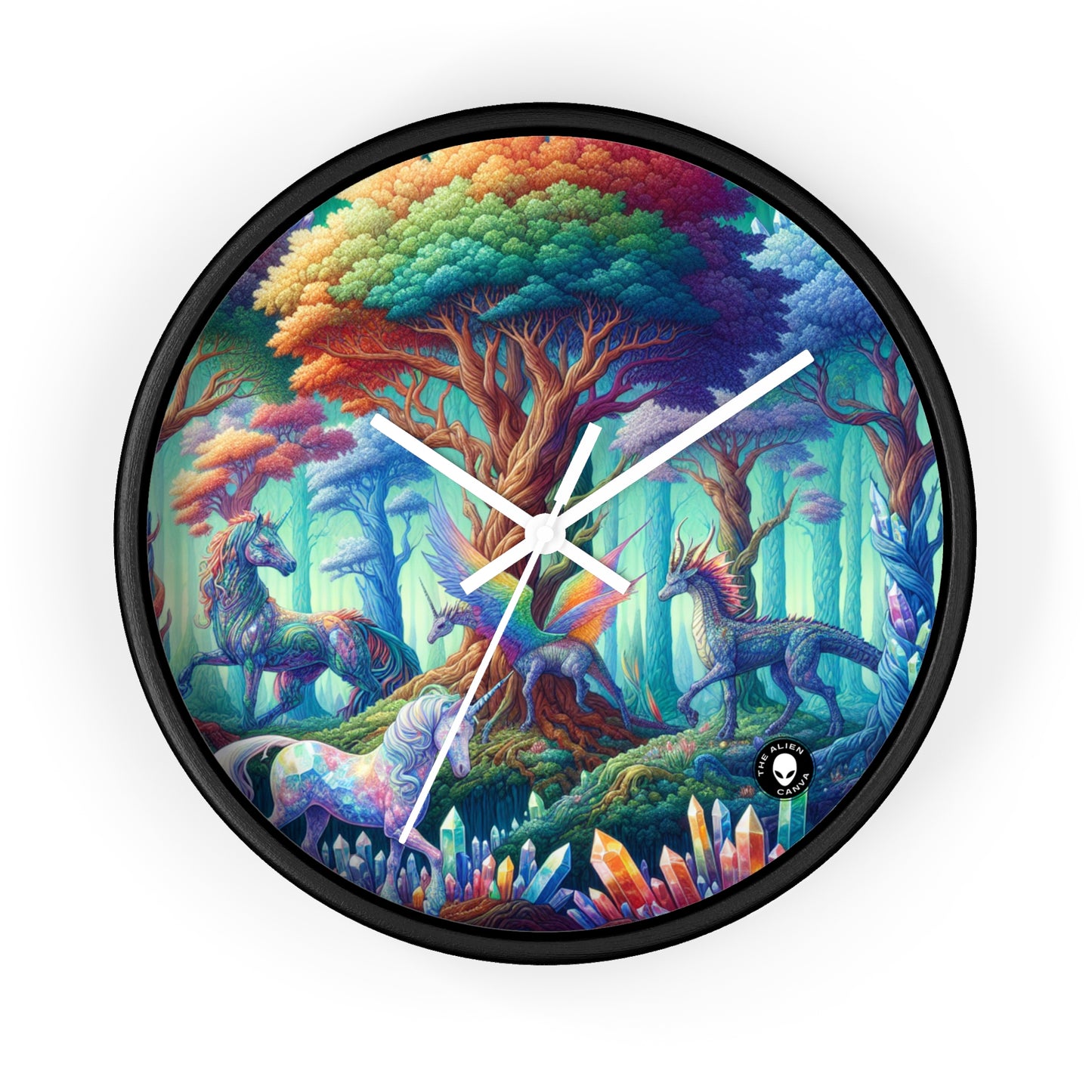 "Crystal Forest: Realm of Mythical Beings" - The Alien Wall Clock