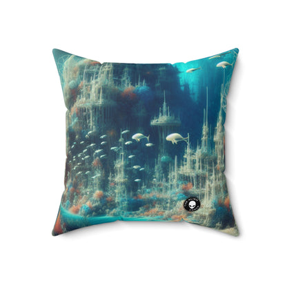 "Deep Sea Dreamscape"- The Alien Spun Polyester Square Pillow