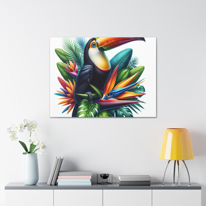 "Toucan sur une fleur tropicale" - Le style hyperréaliste Alien Canva