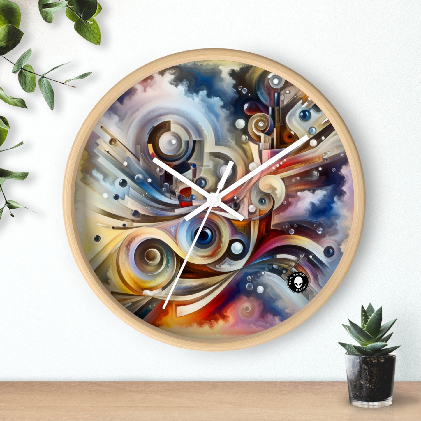 "Symphonie mécanique de la nature" - L'horloge murale extraterrestre surréalisme abstrait