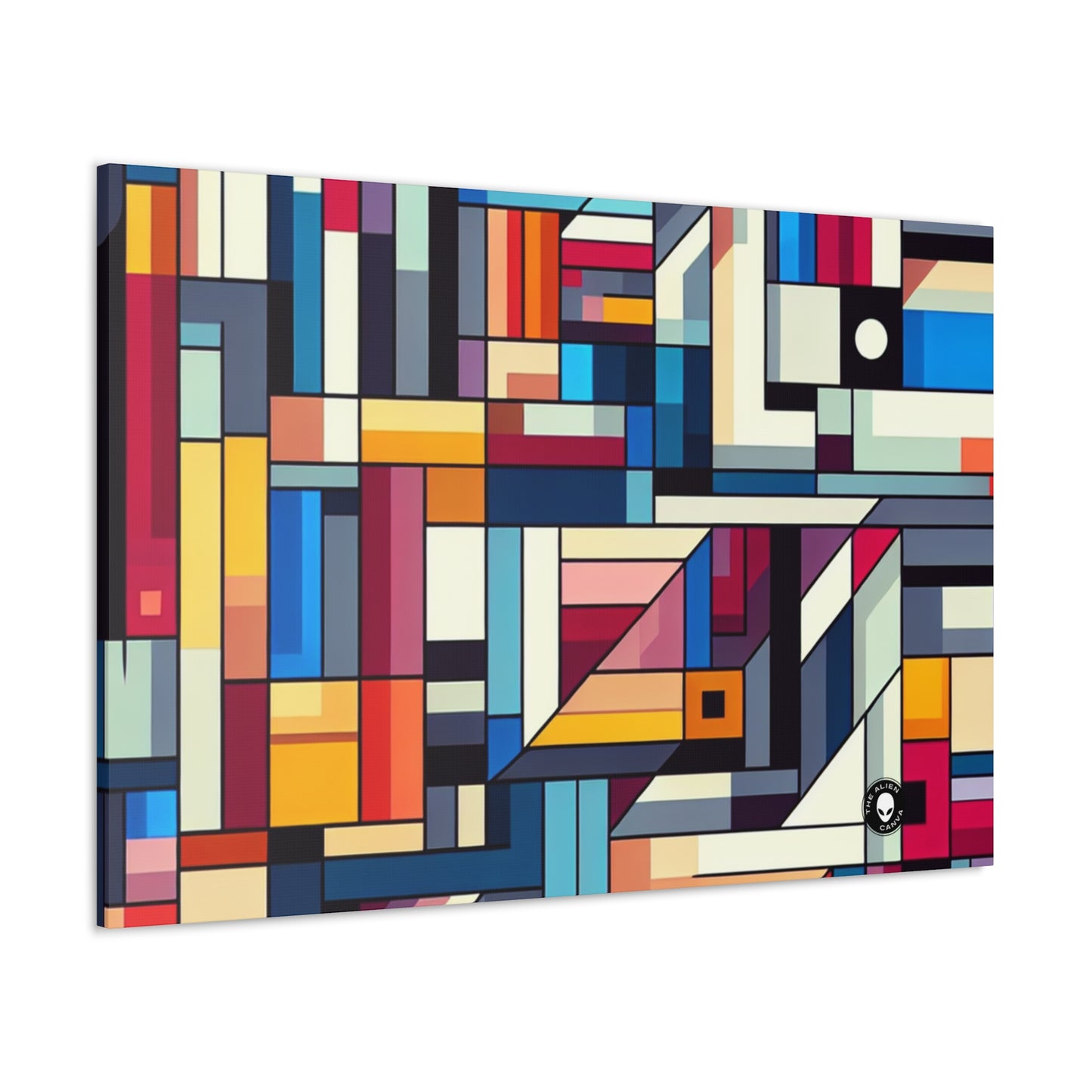 "Futuristic Cityscape: A Geometric Perception" - The Alien Canva Hard-edge Painting