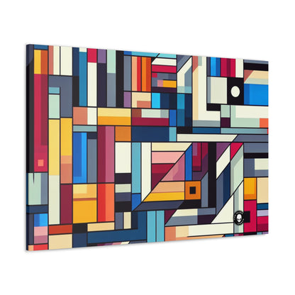 "Futuristic Cityscape: A Geometric Perception" - The Alien Canva Hard-edge Painting