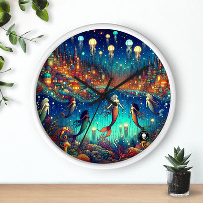 "Glowing Jellyfish City: A Whimsical Underwater World" - The Alien Wall Clock