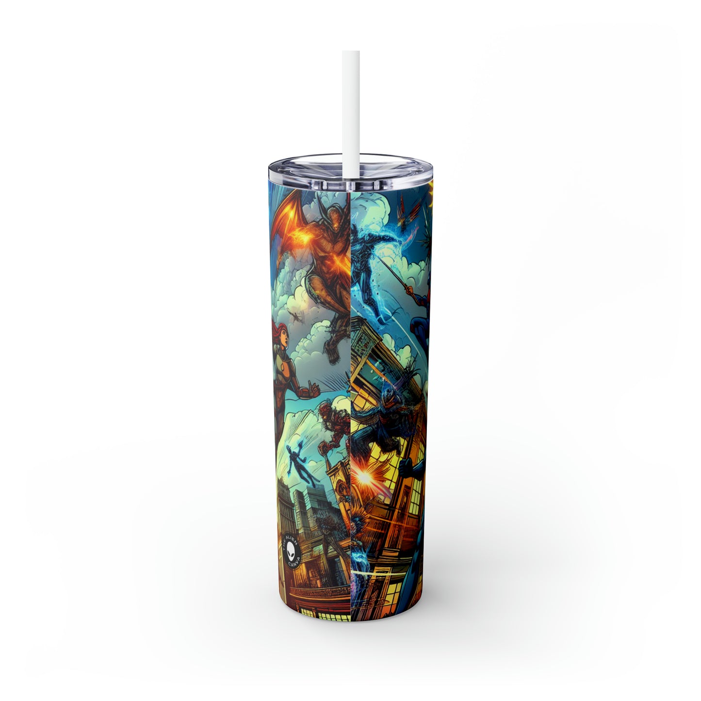 "Mission merveilleuse : sauver le monde !" - The Alien Maars® Skinny Tumbler avec paille 20oz