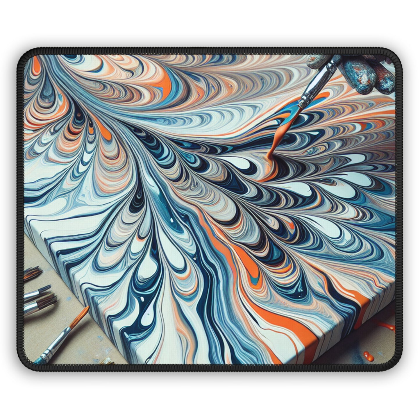 "Tilting the Canvas: Acrylic Pouring Exploration" - The Alien Gaming Mouse Pad Acrylic Pouring Style