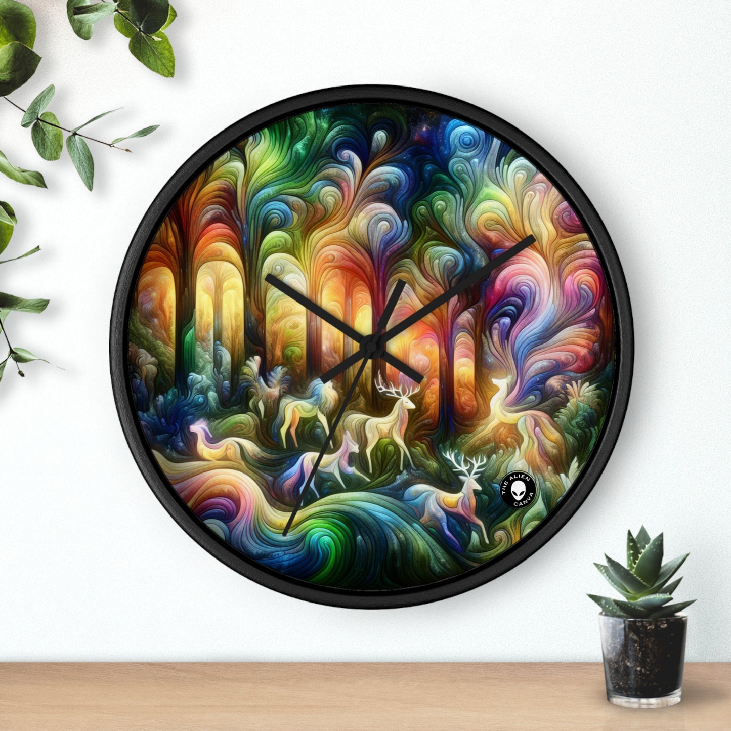 "Ethereal Enchantment: The Mystical Forest" - The Alien Wall Clock