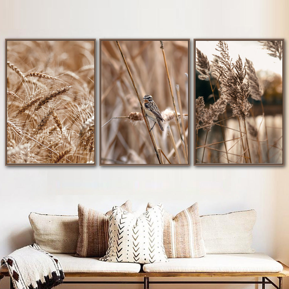 Natural Landscape Plant Wheat Reed Decorative Canvas Painting