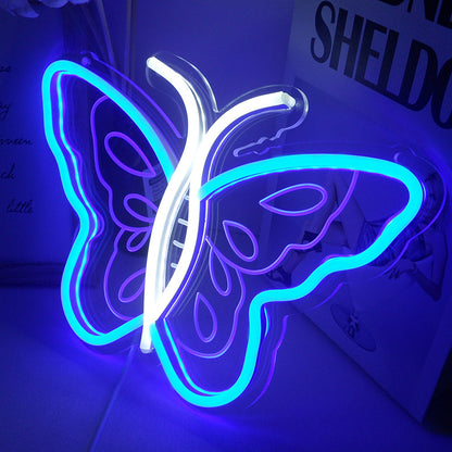 Led Neon Light Bedroom Home USB Ambience Light Internet Celebrity Bar Butterfly Modeling Light