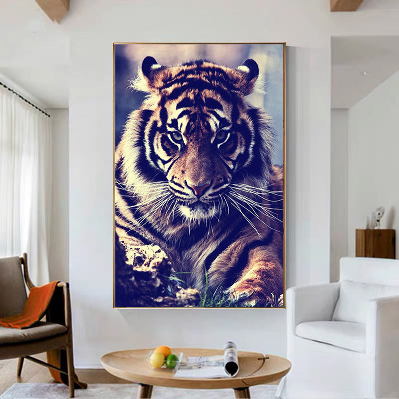 Póster clásico de tigre y lienzo impreso, decoración para sala de estar sin marco