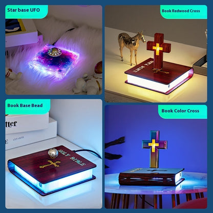 Magnetic Suspension Cross Table Lamp Base Color Light Transformation