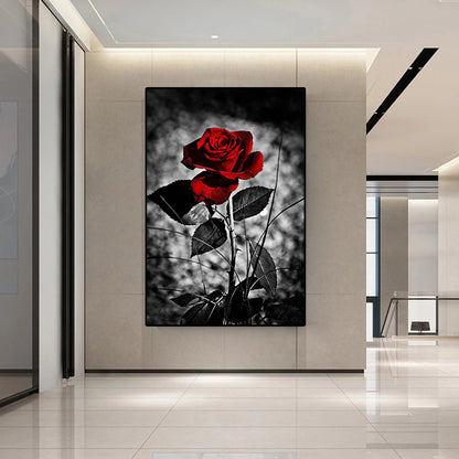 Cuadro moderno con diseño de rosas y flores, póster, cuadro de arte de pared, pintura en lienzo