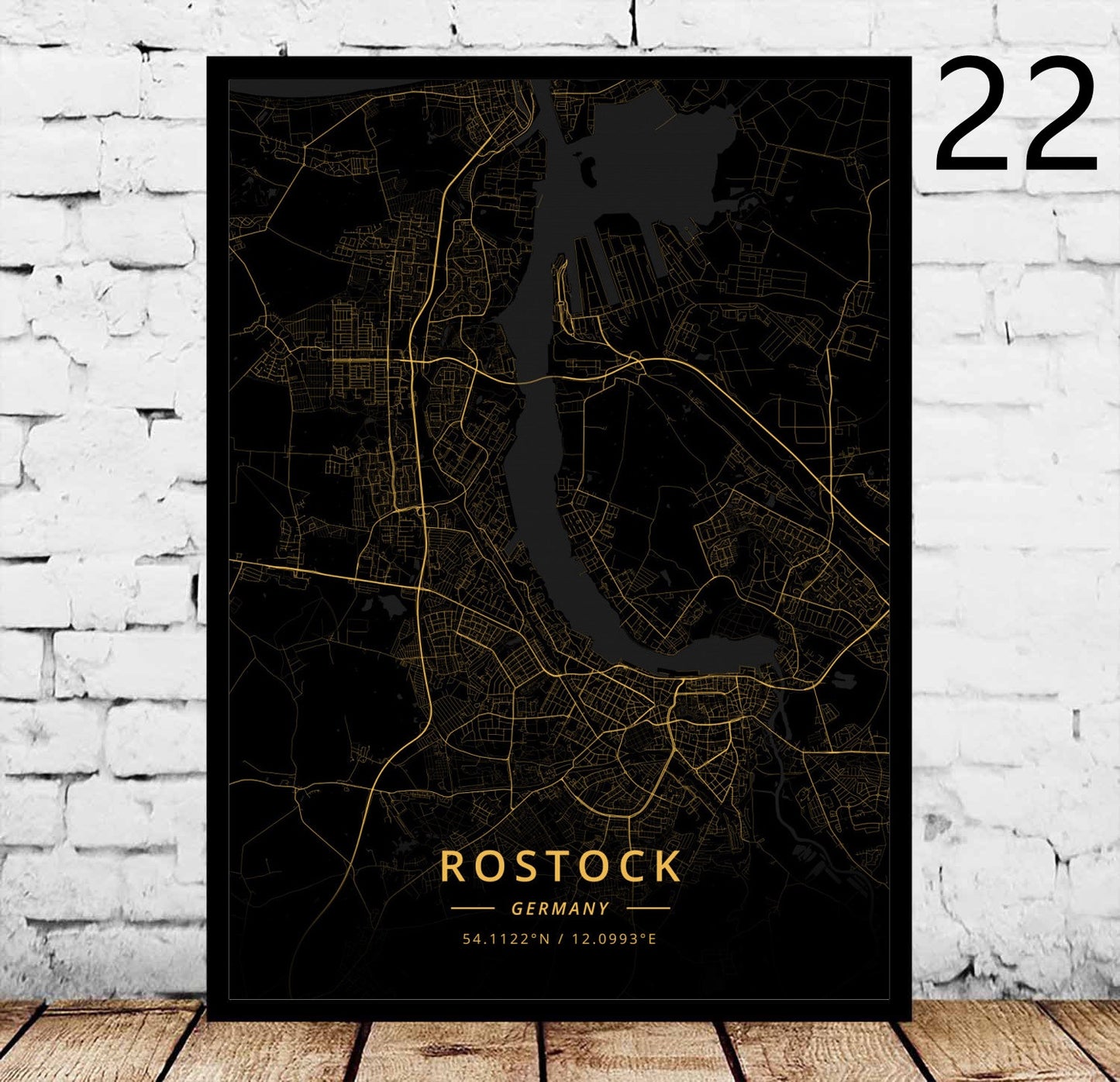 Póster de la ciudad de Rostock, pintura decorativa en lienzo para el hogar