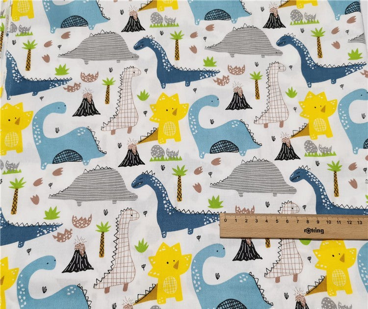 Tissu de drap de couette en pur coton avec dinosaure de dessin animé sergé