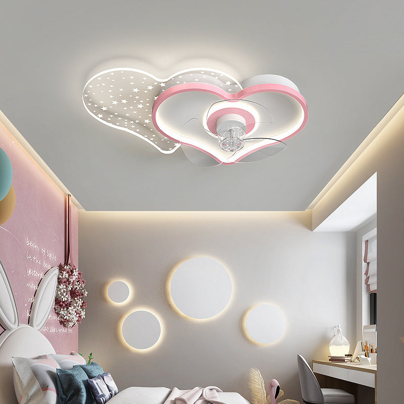 Love Fan And Chandelier In Children's Room