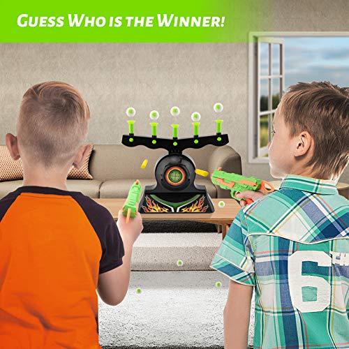 Cibles de tir pour armes à feu Jeu de tir Glow In The Dark Balle flottante Cible Jouets d'entraînement pour enfants Garçons Hover Shot 1 Blaster Toy Gun 10 balles en mousse souple 3 fléchettes Cadeau, plate-forme Amazon interdite