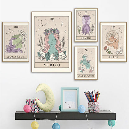 Tarot Canvas Painting Poster Constellation