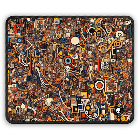 "Dadaist Delirium: A Chaotic Collage Adventure" - The Alien Gaming Mouse Pad Dadaism