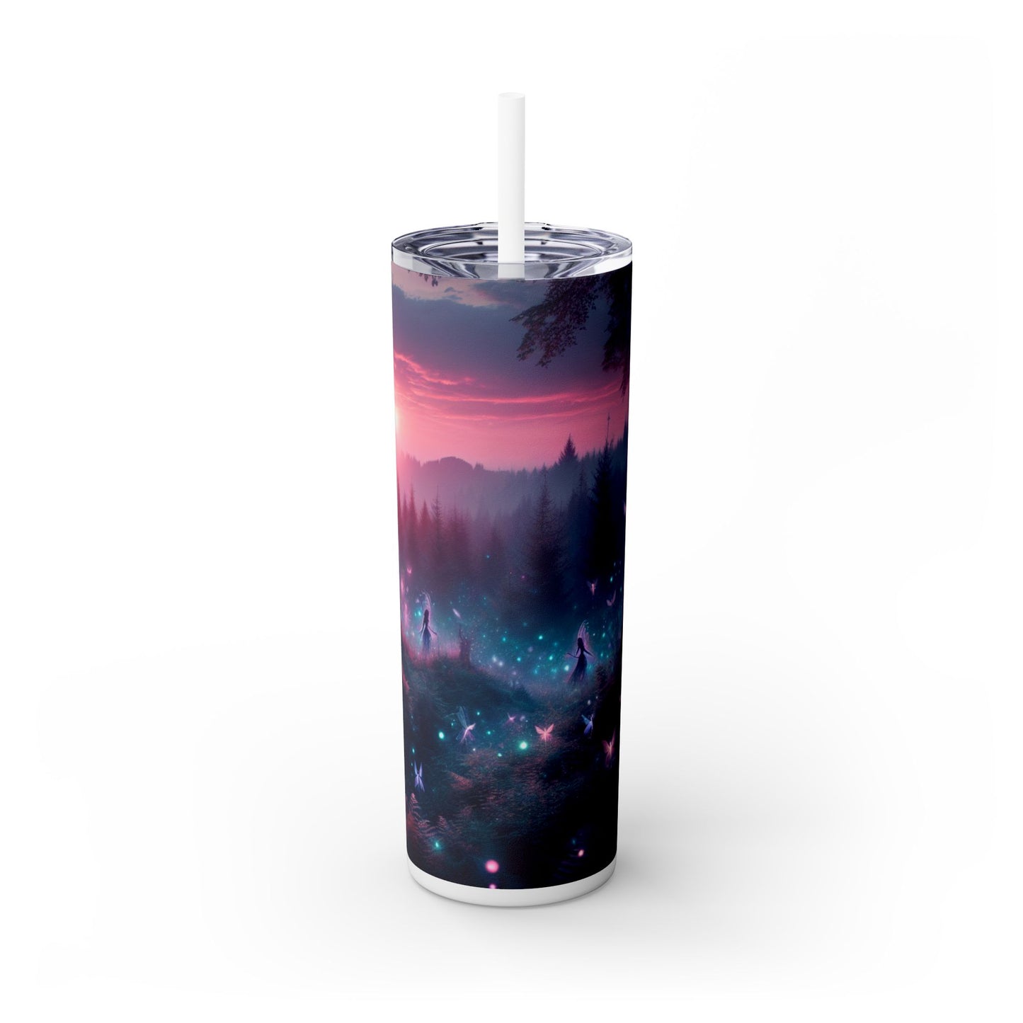 Bosque de luciérnagas encantado - Vaso estrecho con pajita de 20 oz de Alien Maars®