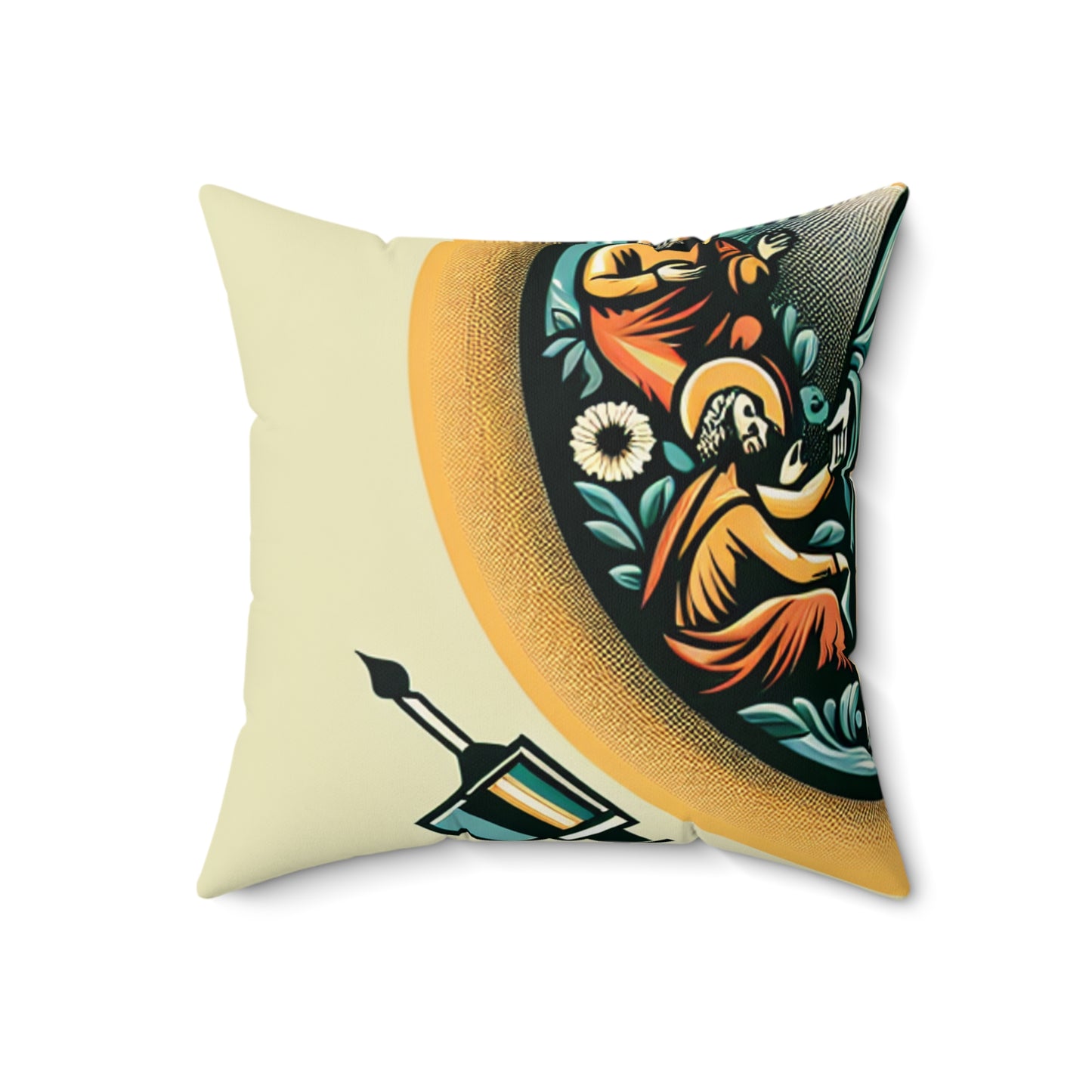 "Intertwined Essence: An Abstract Celebration of Chaos and Harmony"- The Alien Spun Polyester Square Pillow Remodernism