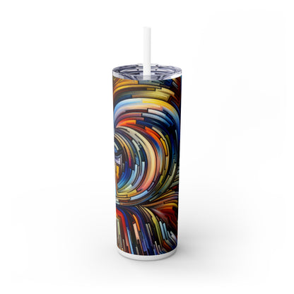 "Dynamo Kinetics: Exploring Movement through Gear and Disc" - The Alien Maars® Skinny Tumbler with Straw 20oz Kinetic Art