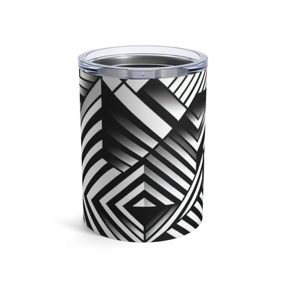 "Caleidoscopio giratorio: un atrevido vórtice de arte óptico" - The Alien Tumbler 10oz Optical Art (Op Art)