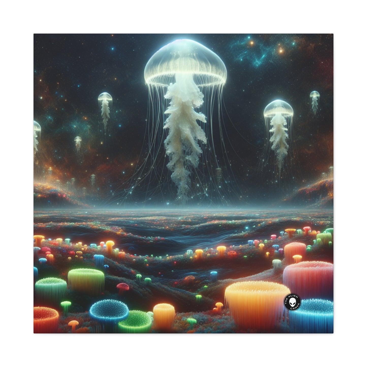 Paisaje onírico de medusas - El lienzo extraterrestre