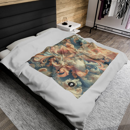 "Rococo Reverie: A Luxurious Ballroom Scene" - The Alien Velveteen Plush Blanket Rococo