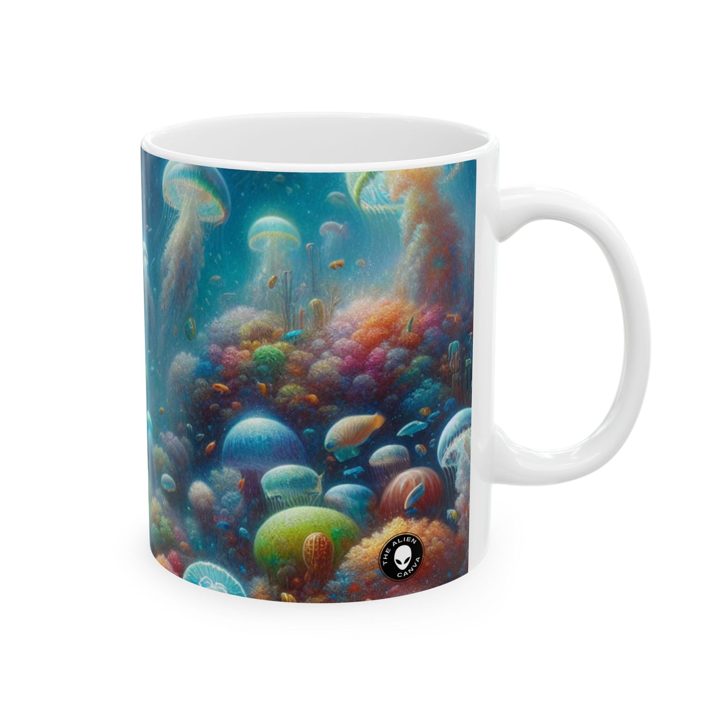 Taza de cerámica extraterrestre de 11 oz "Jellyfish Dreamland"