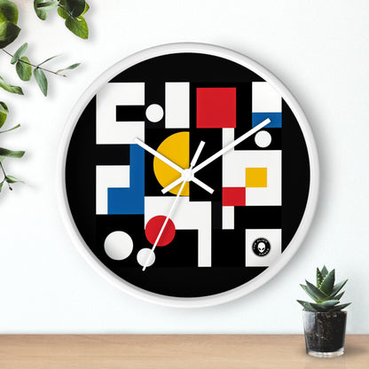 "Suprematic Harmony: Exploring Geometric Composition with Bold Colors" - The Alien Wall Clock Suprematism