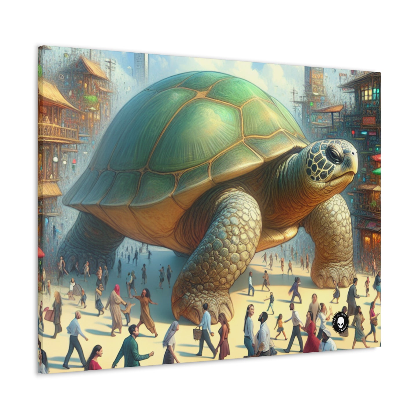 "La tortue merveilleuse dans la ville" - The Alien Canva