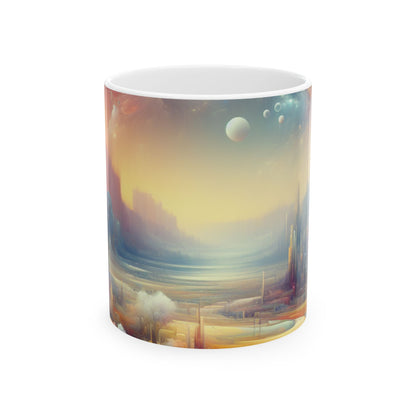 "Dreamscape Delights: A Surreal Painting" - The Alien Ceramic Mug 11oz